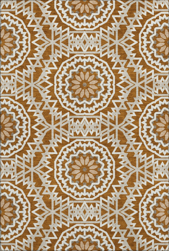 Piper Looms Mayfield Circles AMF619 Paprika Machine Washable Area Rug main image