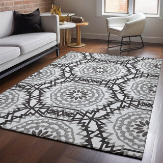 Piper Looms Mayfield Circles AMF619 White Machine Washable Area Rug Lifestyle Image Feature