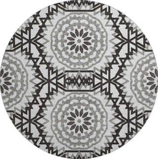 Piper Looms Mayfield Circles AMF619 White Machine Washable Area Rug Round Main Image