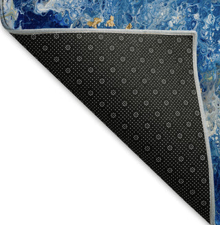 Piper Looms Mayfield Abstract AMF62 Blue Machine Washable Area Rug Backing Image