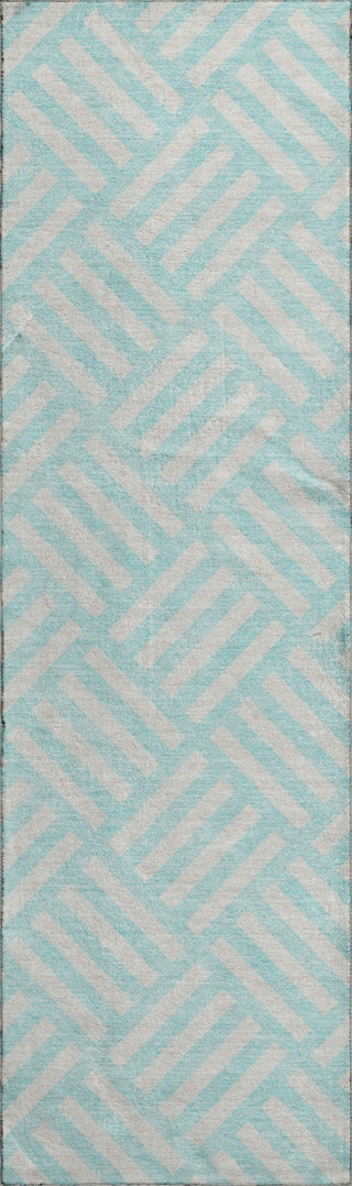 Piper Looms Mayfield Squares AMF620 Aqua Machine Washable Area Rug Runner Main Image