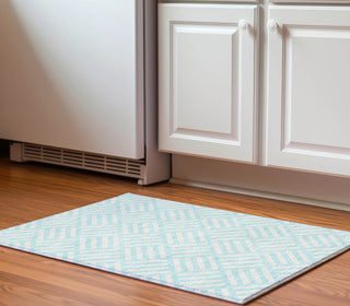 Piper Looms Mayfield Squares AMF620 Aqua Machine Washable Area Rug Scatter Lifestyle Image Feature
