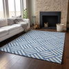 Piper Looms Mayfield Squares AMF620 Blue Machine Washable Area Rug Lifestyle Image Feature