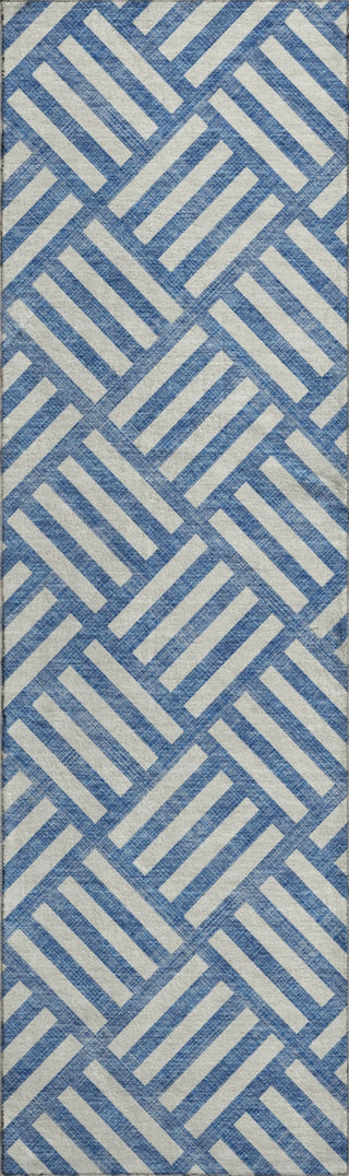 Piper Looms Mayfield Squares AMF620 Blue Machine Washable Area Rug Runner Main Image