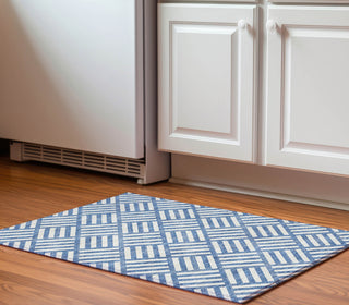 Piper Looms Mayfield Squares AMF620 Blue Machine Washable Area Rug Scatter Lifestyle Image Feature