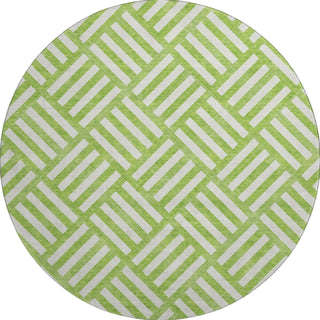 Piper Looms Mayfield Squares AMF620 Lime Machine Washable Area Rug Round Main Image