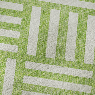 Piper Looms Mayfield Squares AMF620 Lime Machine Washable Area Rug Swatch Image