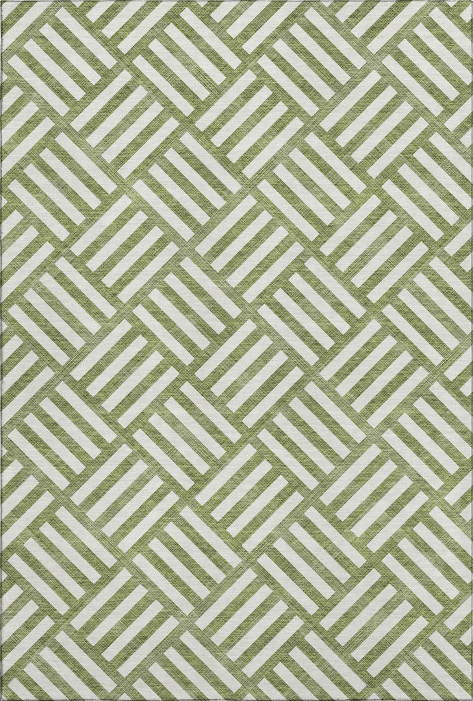 Piper Looms Mayfield Squares AMF620 Olive Machine Washable Area Rug main image
