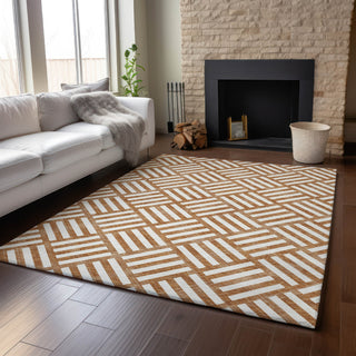 Piper Looms Mayfield Squares AMF620 Paprika Machine Washable Area Rug Lifestyle Image Feature