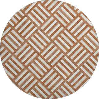 Piper Looms Mayfield Squares AMF620 Paprika Machine Washable Area Rug Round Main Image