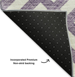 Piper Looms Mayfield Squares AMF620 Purple Machine Washable Area Rug Backing Image