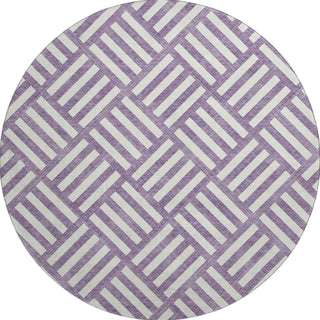 Piper Looms Mayfield Squares AMF620 Purple Machine Washable Area Rug Round Main Image