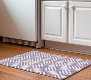 Piper Looms Mayfield Squares AMF620 Purple Machine Washable Area Rug Scatter Lifestyle Image Feature