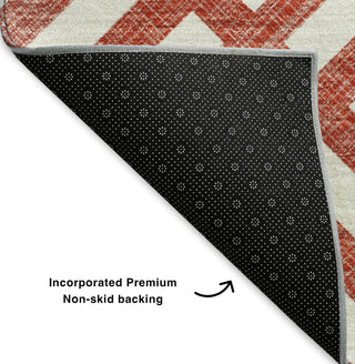Piper Looms Mayfield Squares AMF620 Red Machine Washable Area Rug Backing Image