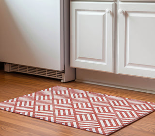 Piper Looms Mayfield Squares AMF620 Red Machine Washable Area Rug Scatter Lifestyle Image Feature