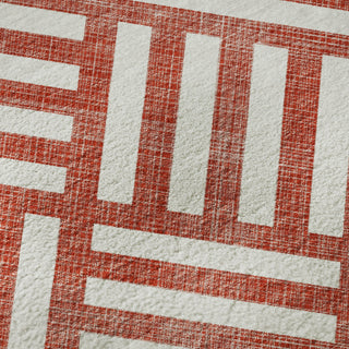 Piper Looms Mayfield Squares AMF620 Red Machine Washable Area Rug Swatch Image