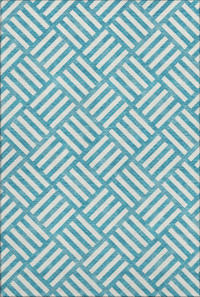 Piper Looms Mayfield Squares AMF620 Teal Machine Washable Area Rug main image