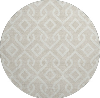 Piper Looms Mayfield Geometric AMF621 Beige Machine Washable Area Rug Round Main Image