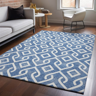Piper Looms Mayfield Geometric AMF621 Blue Machine Washable Area Rug Lifestyle Image Feature