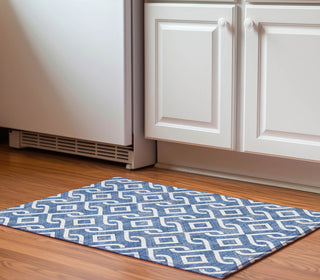Piper Looms Mayfield Geometric AMF621 Blue Machine Washable Area Rug Scatter Lifestyle Image Feature