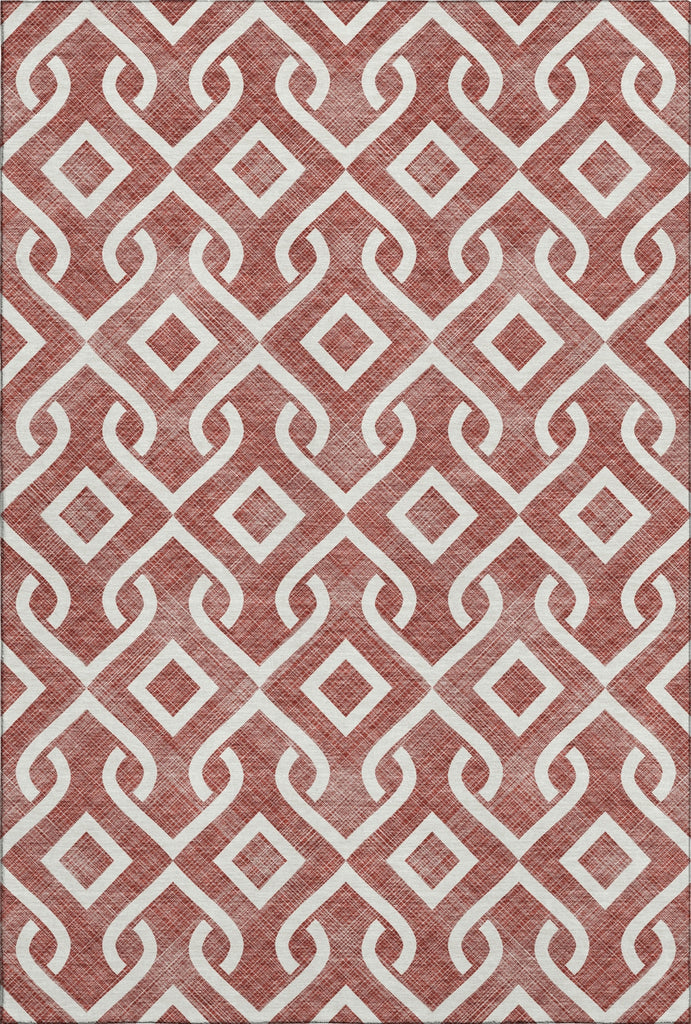 Piper Looms Mayfield Geometric AMF621 Burgundy Machine Washable Area Rug main image