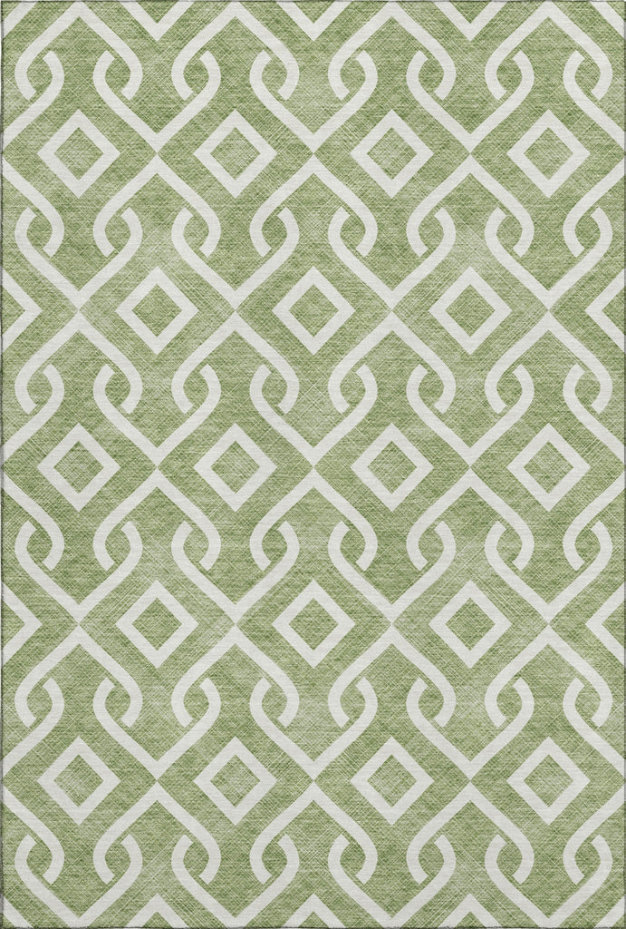 Piper Looms Mayfield Geometric AMF621 Green Machine Washable Area Rug main image