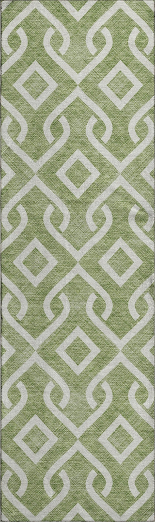 Piper Looms Mayfield Geometric AMF621 Green Machine Washable Area Rug Runner Main Image
