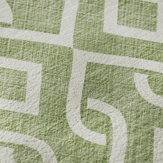 Piper Looms Mayfield Geometric AMF621 Green Machine Washable Area Rug Swatch Image