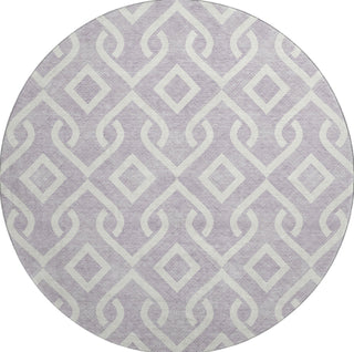 Piper Looms Mayfield Geometric AMF621 Lavender Machine Washable Area Rug Round Main Image