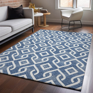 Piper Looms Mayfield Geometric AMF621 Navy Machine Washable Area Rug Lifestyle Image Feature