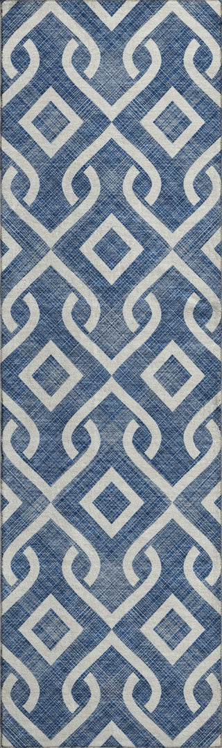 Piper Looms Mayfield Geometric AMF621 Navy Machine Washable Area Rug Runner Main Image