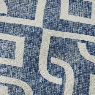 Piper Looms Mayfield Geometric AMF621 Navy Machine Washable Area Rug Swatch Image