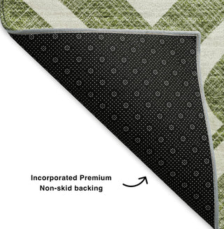 Piper Looms Mayfield Geometric AMF621 Olive Machine Washable Area Rug Backing Image