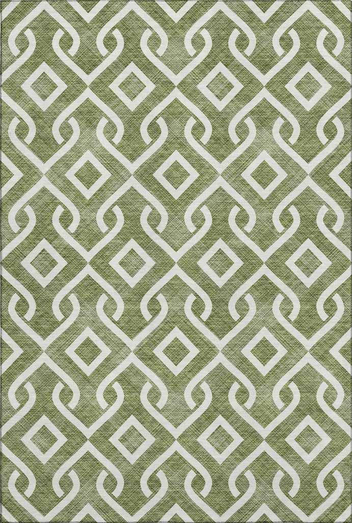 Piper Looms Mayfield Geometric AMF621 Olive Machine Washable Area Rug main image