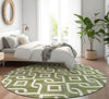 Piper Looms Mayfield Geometric AMF621 Olive Machine Washable Area Rug Round Lifestyle Image Feature
