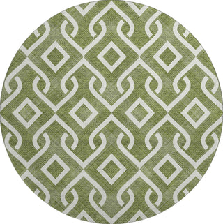 Piper Looms Mayfield Geometric AMF621 Olive Machine Washable Area Rug Round Main Image