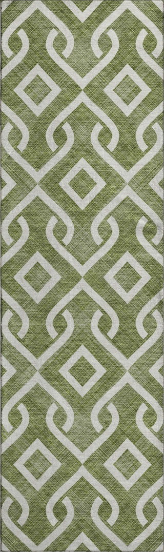 Piper Looms Mayfield Geometric AMF621 Olive Machine Washable Area Rug Runner Main Image