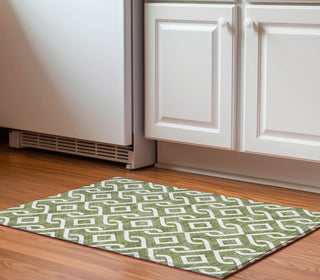 Piper Looms Mayfield Geometric AMF621 Olive Machine Washable Area Rug Scatter Lifestyle Image Feature