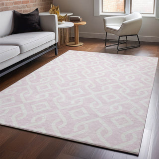 Piper Looms Mayfield Geometric AMF621 Pink Machine Washable Area Rug Lifestyle Image Feature