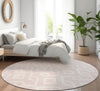 Piper Looms Mayfield Geometric AMF621 Pink Machine Washable Area Rug Round Lifestyle Image Feature