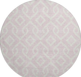 Piper Looms Mayfield Geometric AMF621 Pink Machine Washable Area Rug Round Main Image