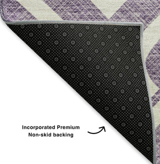 Piper Looms Mayfield Geometric AMF621 Purple Machine Washable Area Rug Backing Image