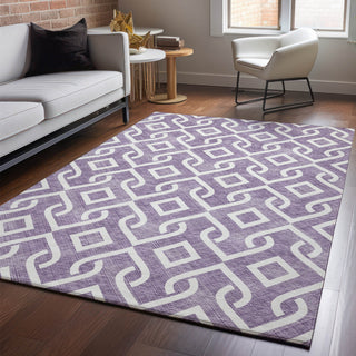 Piper Looms Mayfield Geometric AMF621 Purple Machine Washable Area Rug Lifestyle Image Feature