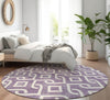Piper Looms Mayfield Geometric AMF621 Purple Machine Washable Area Rug Round Lifestyle Image Feature
