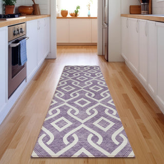 Piper Looms Mayfield Geometric AMF621 Purple Machine Washable Area Rug Runner Lifestyle Image Feature