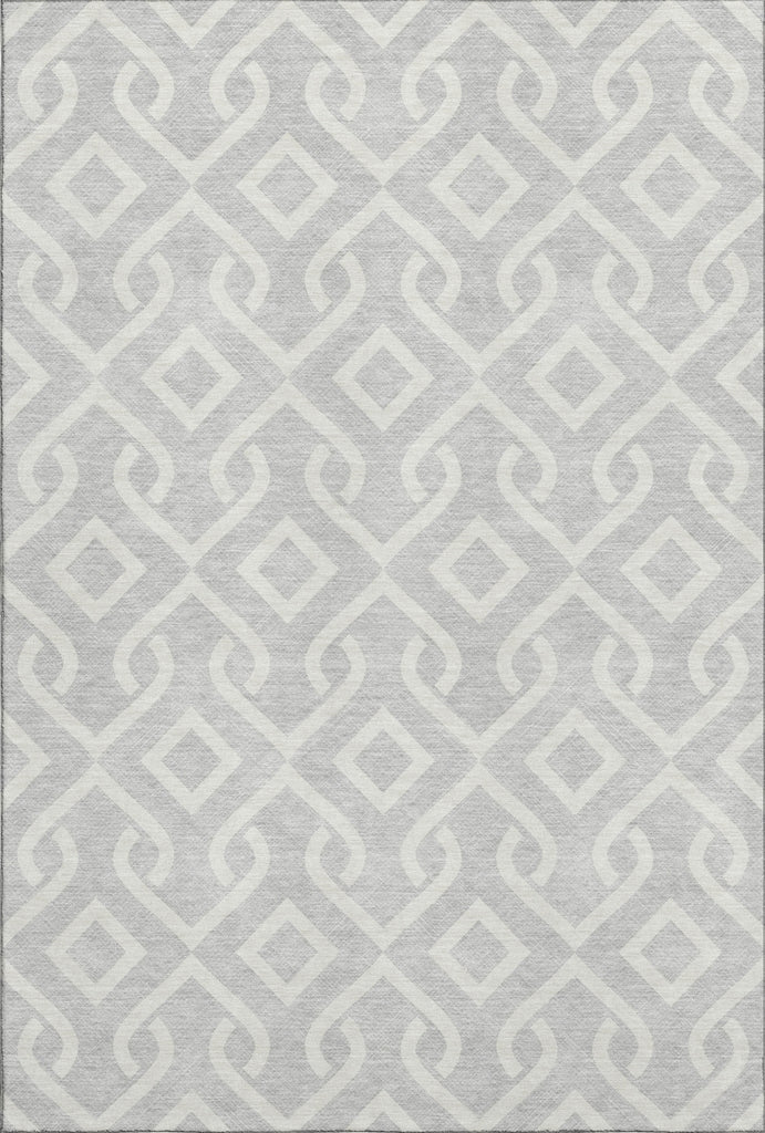 Piper Looms Mayfield Geometric AMF621 Silver Machine Washable Area Rug main image