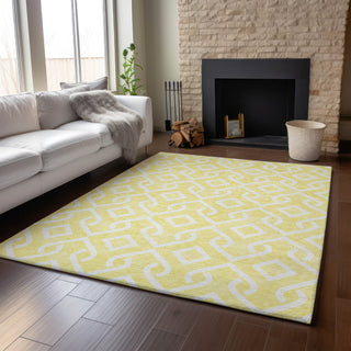 Piper Looms Mayfield Geometric AMF621 Yellow Machine Washable Area Rug Lifestyle Image Feature