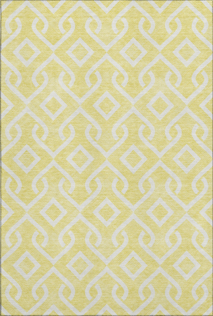 Piper Looms Mayfield Geometric AMF621 Yellow Machine Washable Area Rug main image