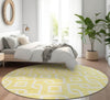 Piper Looms Mayfield Geometric AMF621 Yellow Machine Washable Area Rug Round Lifestyle Image Feature
