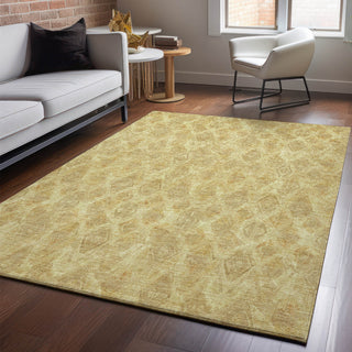 Piper Looms Mayfield Diamond AMF622 Gold Machine Washable Area Rug Lifestyle Image Feature